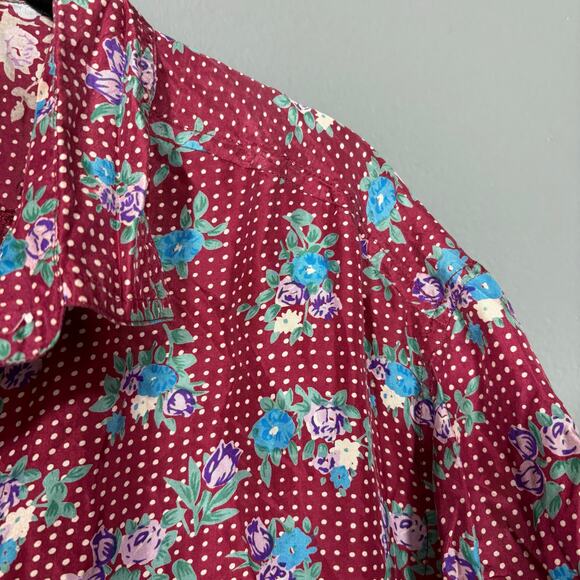 O'Kief & O'Kief Collection 100% Silk Vintage 1980s Button Up Shirt - Size Medium - Picture 2 of 5